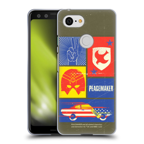 Peacemaker: Television Series Graphics Icons Soft Gel Case for Google Pixel 3