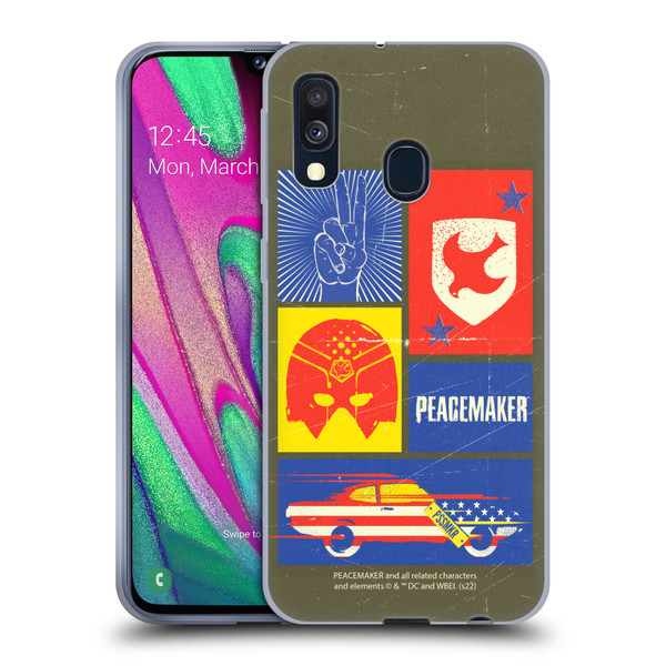 Peacemaker: Television Series Graphics Icons Soft Gel Case for Samsung Galaxy A40 (2019)