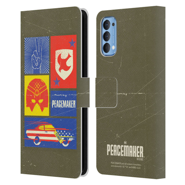 Peacemaker: Television Series Graphics Icons Leather Book Wallet Case Cover For OPPO Reno 4 5G