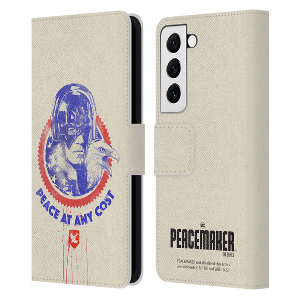 Peacemaker: Television Series Graphics Christopher Smith & Eagly Leather Book Wallet Case Cover For Samsung Galaxy S22 5G