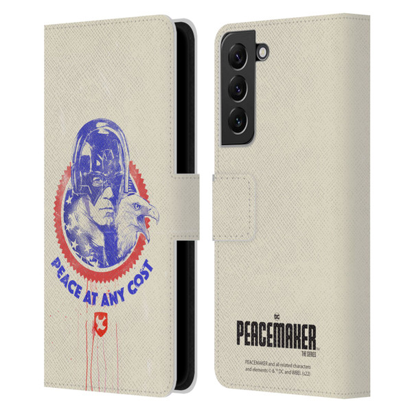 Peacemaker: Television Series Graphics Christopher Smith & Eagly Leather Book Wallet Case Cover For Samsung Galaxy S22+ 5G
