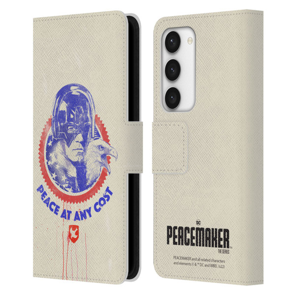 Peacemaker: Television Series Graphics Christopher Smith & Eagly Leather Book Wallet Case Cover For Samsung Galaxy S23 5G