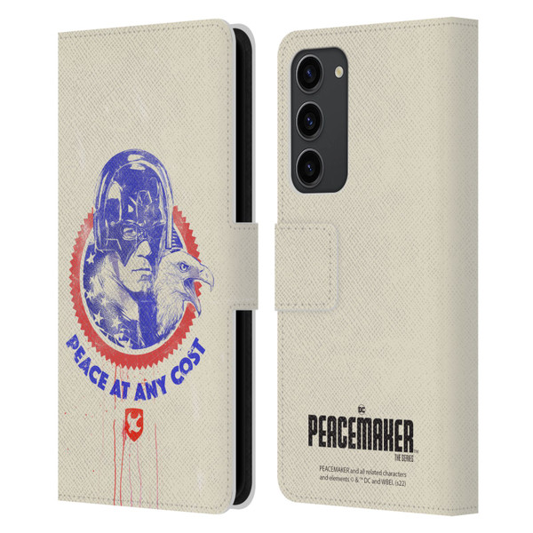 Peacemaker: Television Series Graphics Christopher Smith & Eagly Leather Book Wallet Case Cover For Samsung Galaxy S23+ 5G