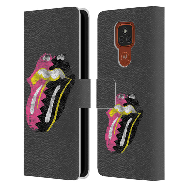 The Rolling Stones Albums Girls Pop Art Tongue Solo Leather Book Wallet Case Cover For Motorola Moto E7 Plus
