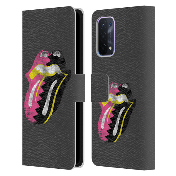 The Rolling Stones Albums Girls Pop Art Tongue Solo Leather Book Wallet Case Cover For OPPO A54 5G
