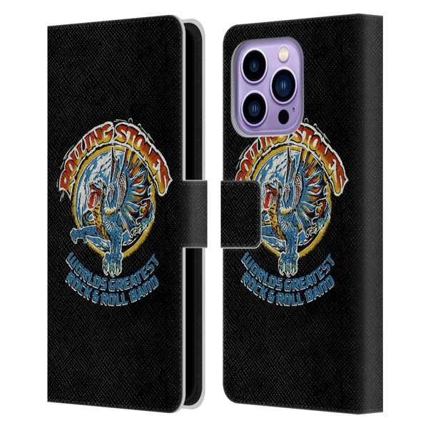 The Rolling Stones Graphics Greatest Rock And Roll Band Leather Book Wallet Case Cover For Apple iPhone 14 Pro Max
