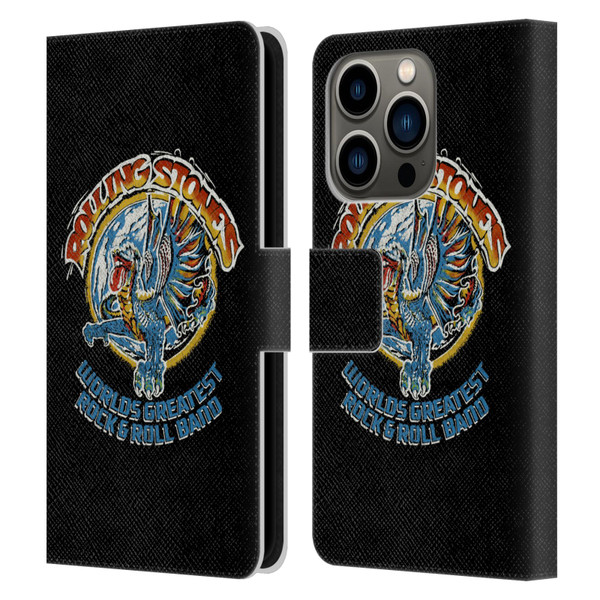 The Rolling Stones Graphics Greatest Rock And Roll Band Leather Book Wallet Case Cover For Apple iPhone 14 Pro