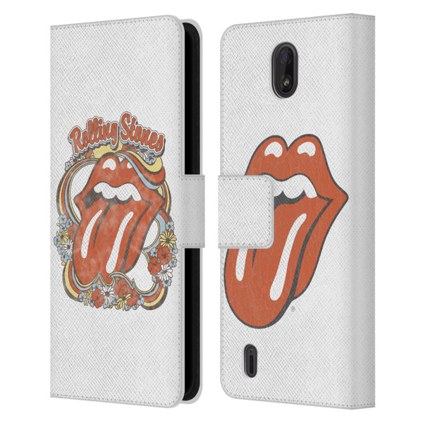 The Rolling Stones Graphics Flowers Tongue Leather Book Wallet Case Cover For Nokia C01 Plus/C1 2nd Edition