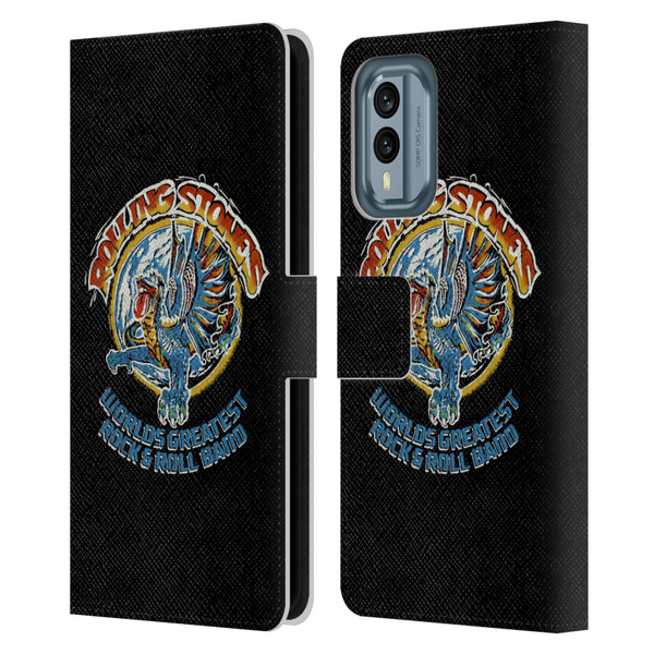 The Rolling Stones Graphics Greatest Rock And Roll Band Leather Book Wallet Case Cover For Nokia X30