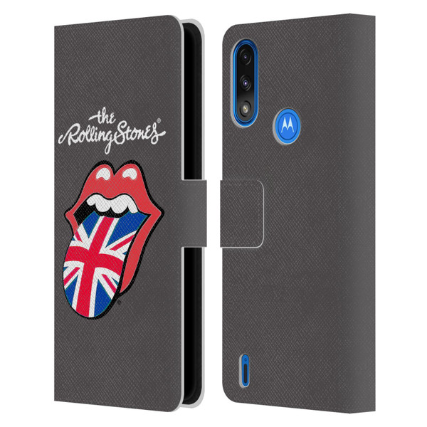 The Rolling Stones International Licks 1 United Kingdom Leather Book Wallet Case Cover For Motorola Moto E7 Power / Moto E7i Power
