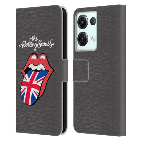 The Rolling Stones International Licks 1 United Kingdom Leather Book Wallet Case Cover For OPPO Reno8 Pro