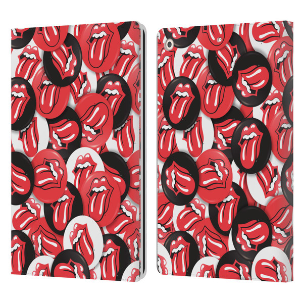 The Rolling Stones Licks Collection Tongue Classic Button Pattern Leather Book Wallet Case Cover For Apple iPad 10.2 2019/2020/2021