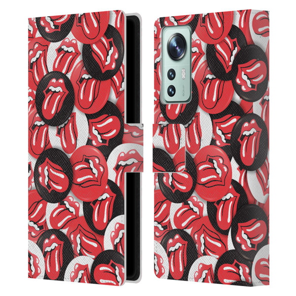 The Rolling Stones Licks Collection Tongue Classic Button Pattern Leather Book Wallet Case Cover For Xiaomi 12