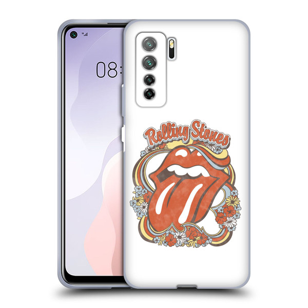 The Rolling Stones Graphics Flowers Tongue Soft Gel Case for Huawei Nova 7 SE/P40 Lite 5G