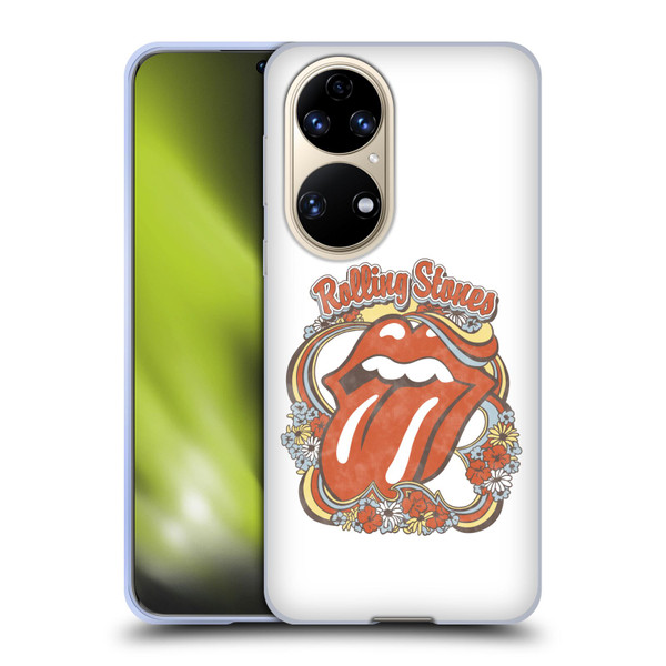 The Rolling Stones Graphics Flowers Tongue Soft Gel Case for Huawei P50