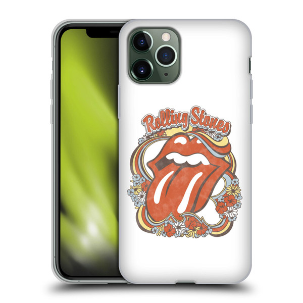 The Rolling Stones Graphics Flowers Tongue Soft Gel Case for Apple iPhone 11 Pro