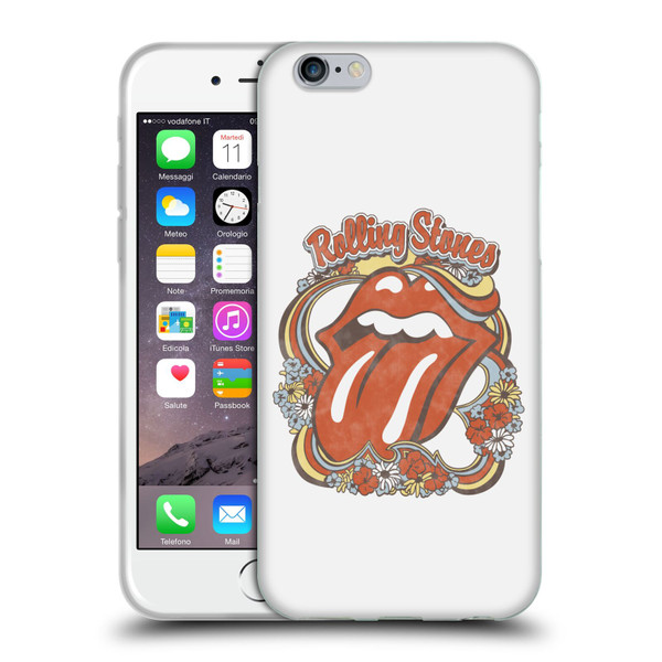 The Rolling Stones Graphics Flowers Tongue Soft Gel Case for Apple iPhone 6 / iPhone 6s