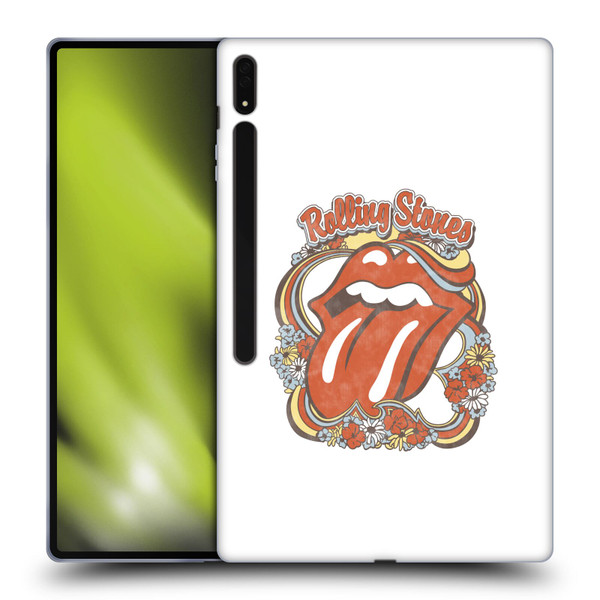 The Rolling Stones Graphics Flowers Tongue Soft Gel Case for Samsung Galaxy Tab S8 Ultra