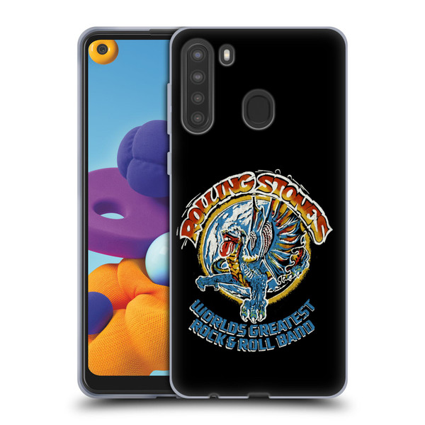 The Rolling Stones Graphics Greatest Rock And Roll Band Soft Gel Case for Samsung Galaxy A21 (2020)