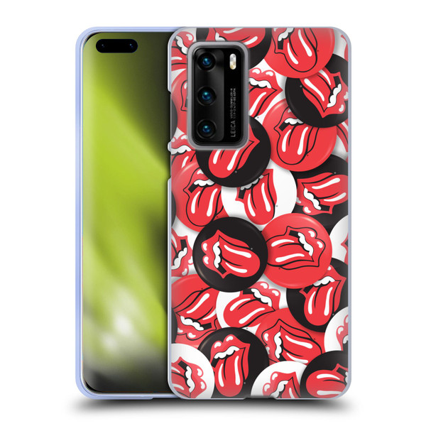 The Rolling Stones Licks Collection Tongue Classic Button Pattern Soft Gel Case for Huawei P40 5G