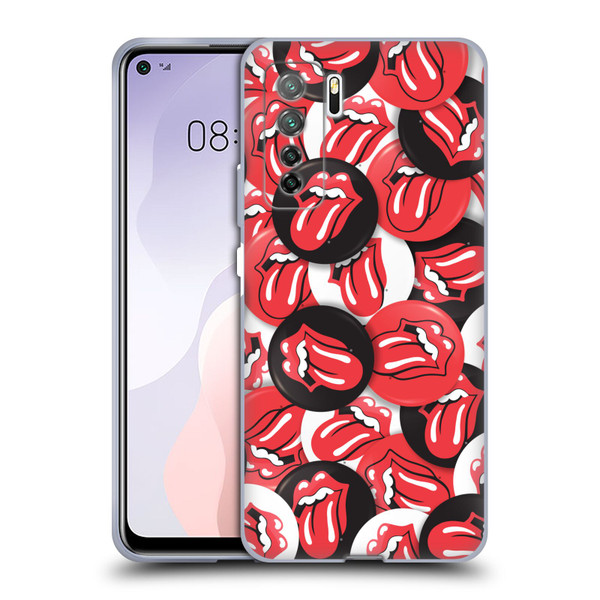 The Rolling Stones Licks Collection Tongue Classic Button Pattern Soft Gel Case for Huawei Nova 7 SE/P40 Lite 5G