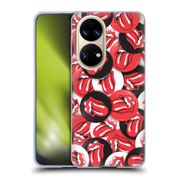 The Rolling Stones Licks Collection Tongue Classic Button Pattern Soft Gel Case for Huawei P50