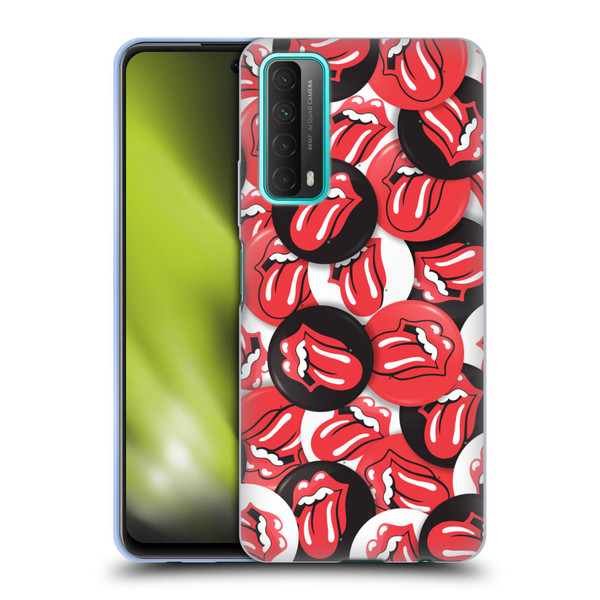 The Rolling Stones Licks Collection Tongue Classic Button Pattern Soft Gel Case for Huawei P Smart (2021)