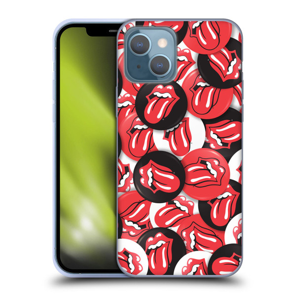 The Rolling Stones Licks Collection Tongue Classic Button Pattern Soft Gel Case for Apple iPhone 13