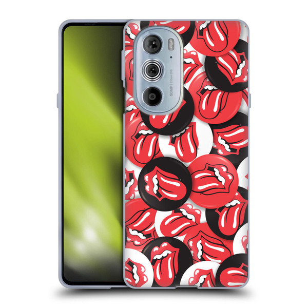 The Rolling Stones Licks Collection Tongue Classic Button Pattern Soft Gel Case for Motorola Edge X30