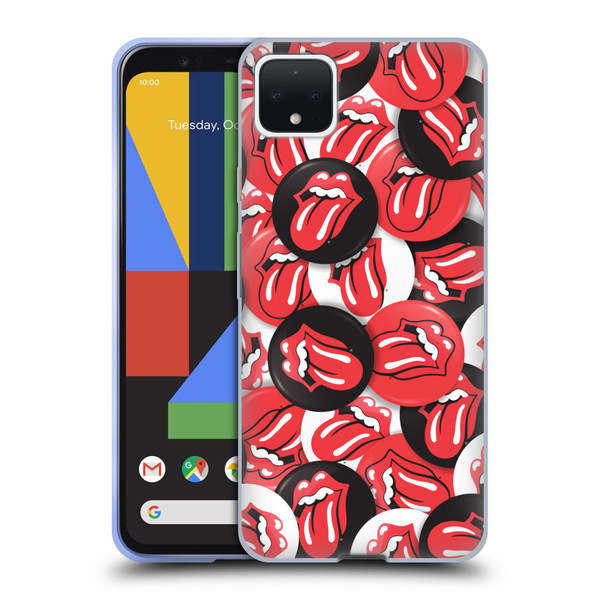 The Rolling Stones Licks Collection Tongue Classic Button Pattern Soft Gel Case for Google Pixel 4 XL