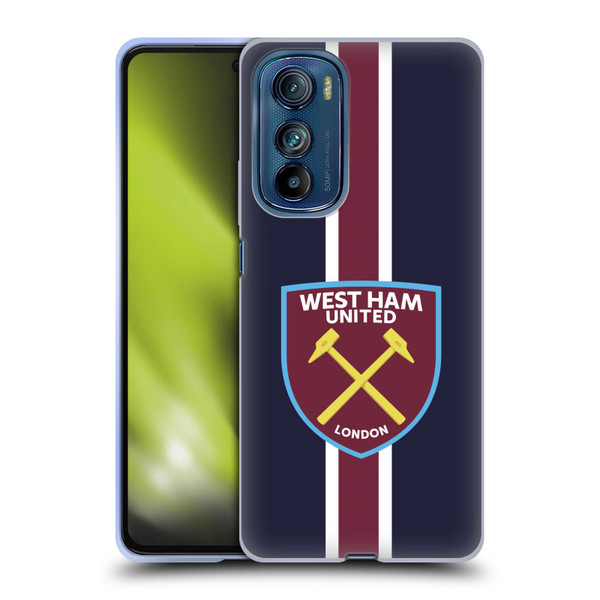 West Ham United FC Crest Stripes Soft Gel Case for Motorola Edge 30