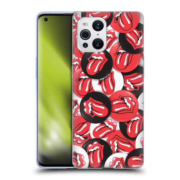 The Rolling Stones Licks Collection Tongue Classic Button Pattern Soft Gel Case for OPPO Find X3 / Pro