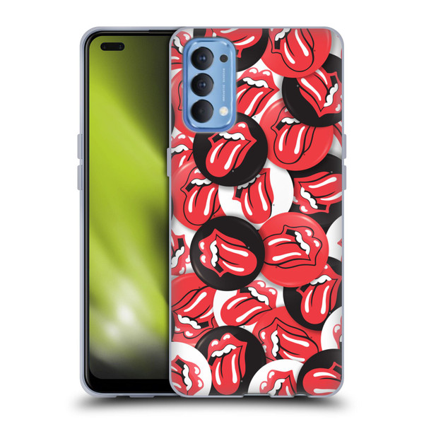 The Rolling Stones Licks Collection Tongue Classic Button Pattern Soft Gel Case for OPPO Reno 4 5G