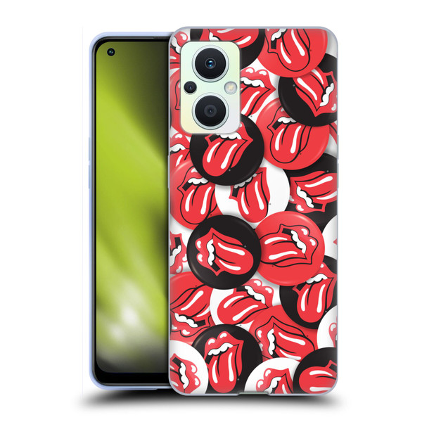 The Rolling Stones Licks Collection Tongue Classic Button Pattern Soft Gel Case for OPPO Reno8 Lite
