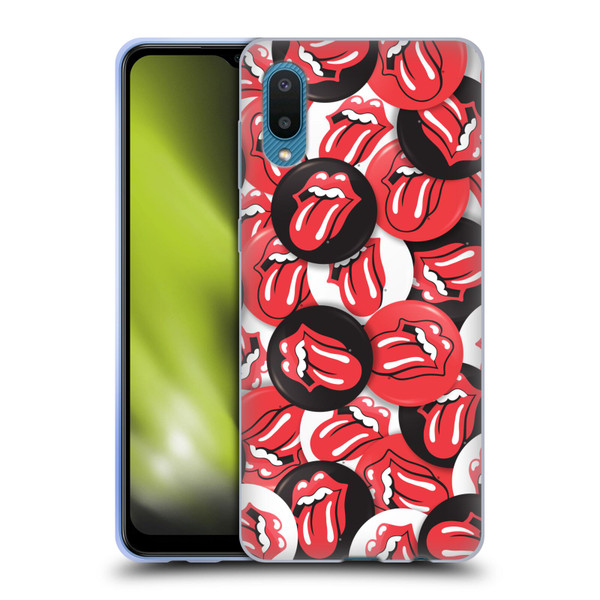 The Rolling Stones Licks Collection Tongue Classic Button Pattern Soft Gel Case for Samsung Galaxy A02/M02 (2021)