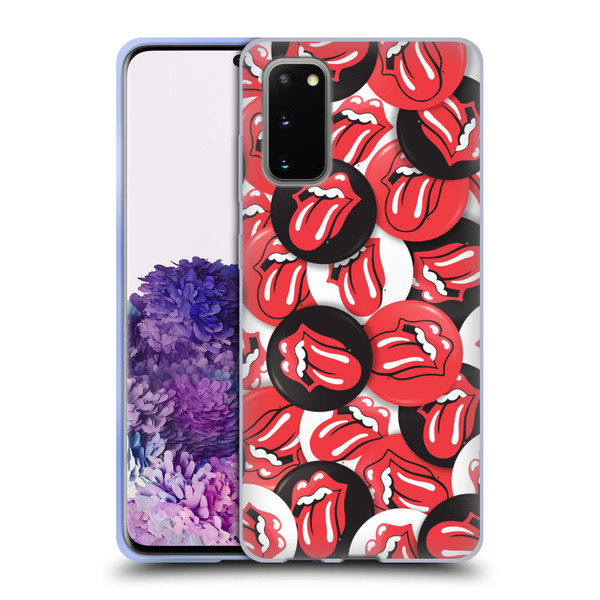 The Rolling Stones Licks Collection Tongue Classic Button Pattern Soft Gel Case for Samsung Galaxy S20 / S20 5G