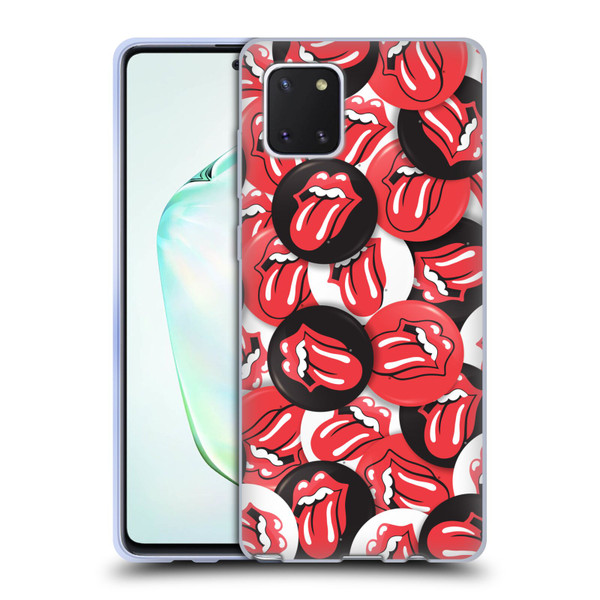 The Rolling Stones Licks Collection Tongue Classic Button Pattern Soft Gel Case for Samsung Galaxy Note10 Lite