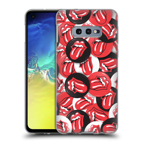 The Rolling Stones Licks Collection Tongue Classic Button Pattern Soft Gel Case for Samsung Galaxy S10e