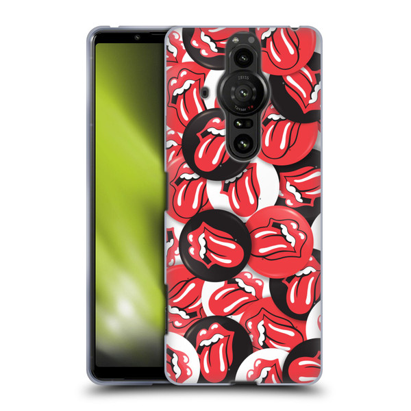 The Rolling Stones Licks Collection Tongue Classic Button Pattern Soft Gel Case for Sony Xperia Pro-I