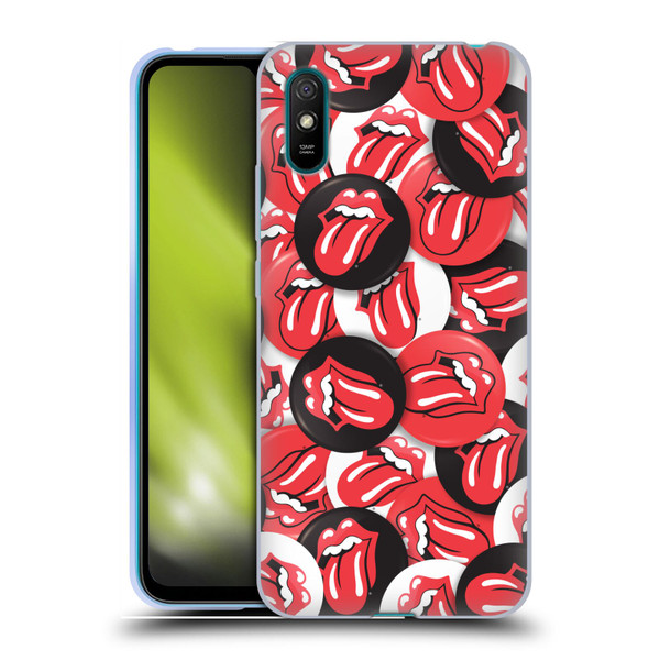The Rolling Stones Licks Collection Tongue Classic Button Pattern Soft Gel Case for Xiaomi Redmi 9A / Redmi 9AT