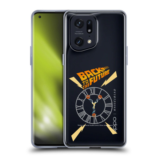 Back to the Future I Graphics Clock Tower Soft Gel Case for OPPO Find X5 Pro