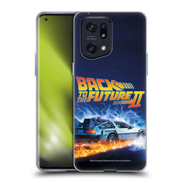 Back to the Future II Key Art Time Machine Car Soft Gel Case for OPPO Find X5 Pro