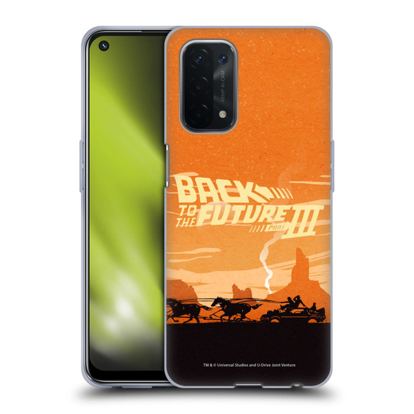 Back to the Future Movie III Car Silhouettes Desert Soft Gel Case for OPPO A54 5G