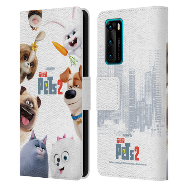 The Secret Life of Pets 2 Character Posters Group Leather Book Wallet Case Cover For Huawei P40 5G