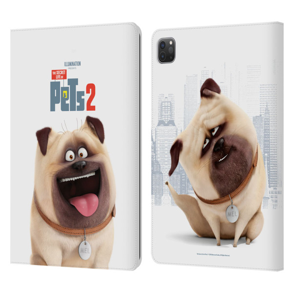 The Secret Life of Pets 2 Character Posters Mel Pug Dog Leather Book Wallet Case Cover For Apple iPad Pro 11 2020 / 2021 / 2022