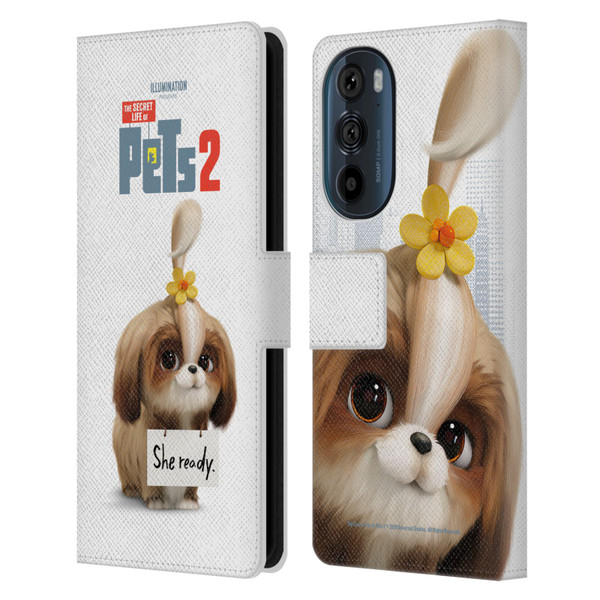 The Secret Life of Pets 2 Character Posters Daisy Shi Tzu Dog Leather Book Wallet Case Cover For Motorola Edge 30