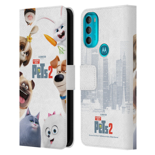 The Secret Life of Pets 2 Character Posters Group Leather Book Wallet Case Cover For Motorola Moto G71 5G