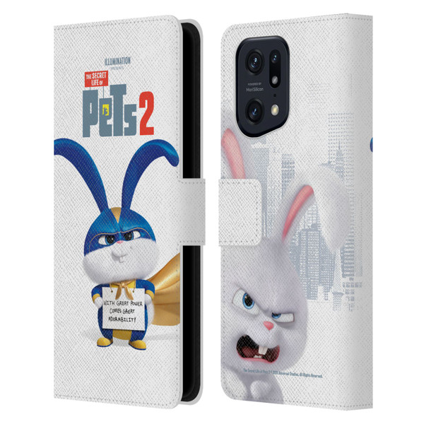 The Secret Life of Pets 2 Character Posters Snowball Rabbit Bunny Leather Book Wallet Case Cover For OPPO Find X5 Pro