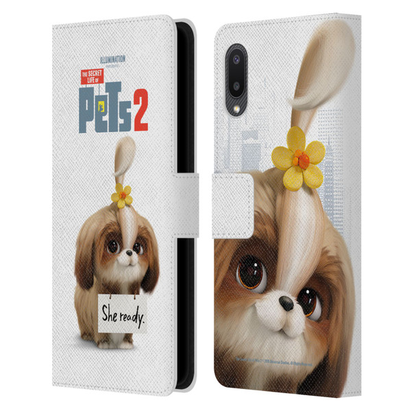 The Secret Life of Pets 2 Character Posters Daisy Shi Tzu Dog Leather Book Wallet Case Cover For Samsung Galaxy A02/M02 (2021)