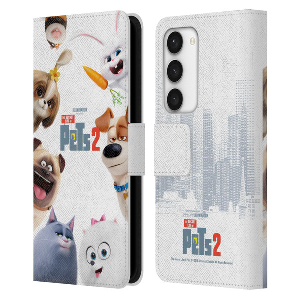 The Secret Life of Pets 2 Character Posters Group Leather Book Wallet Case Cover For Samsung Galaxy S23 5G
